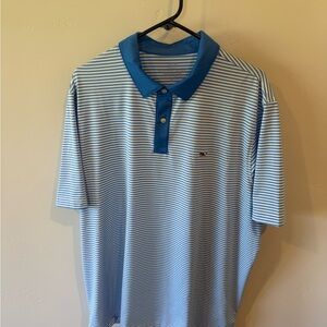 Vineyard Vines Men's Blue Striped Polo Shirt